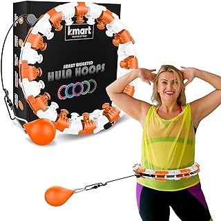 K-MART Smart Hula Ring Hoops, Weighted Hula Circle 24 Detachable Fitness Ring with 360 Degree Auto-Spinning Ball Gymnastic...